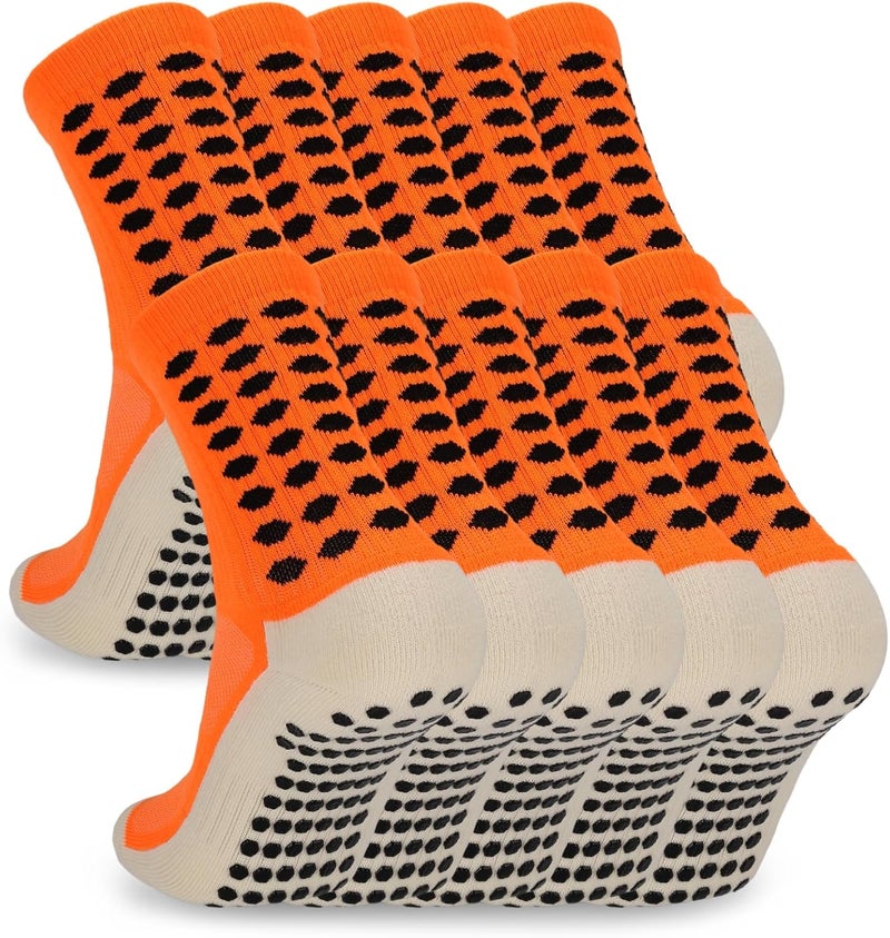Ultrafun 3/5 Pairs Soccer Socks with Grip Pads Non Slip Football Basketball Sports Socks for Men Women - Image 1